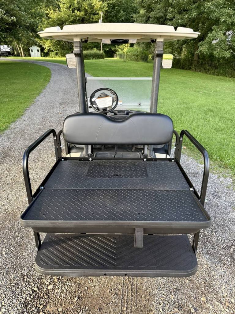 Tan 2020 Yamaha Drive2 EFI golf cart sold by Rugged Buggies, Byron, MI