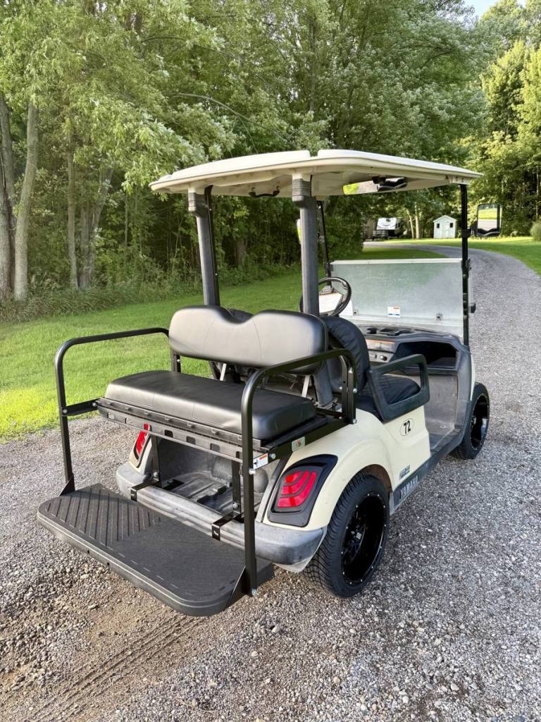 Tan 2020 Yamaha Drive2 EFI golf cart sold by Rugged Buggies, Byron, MI
