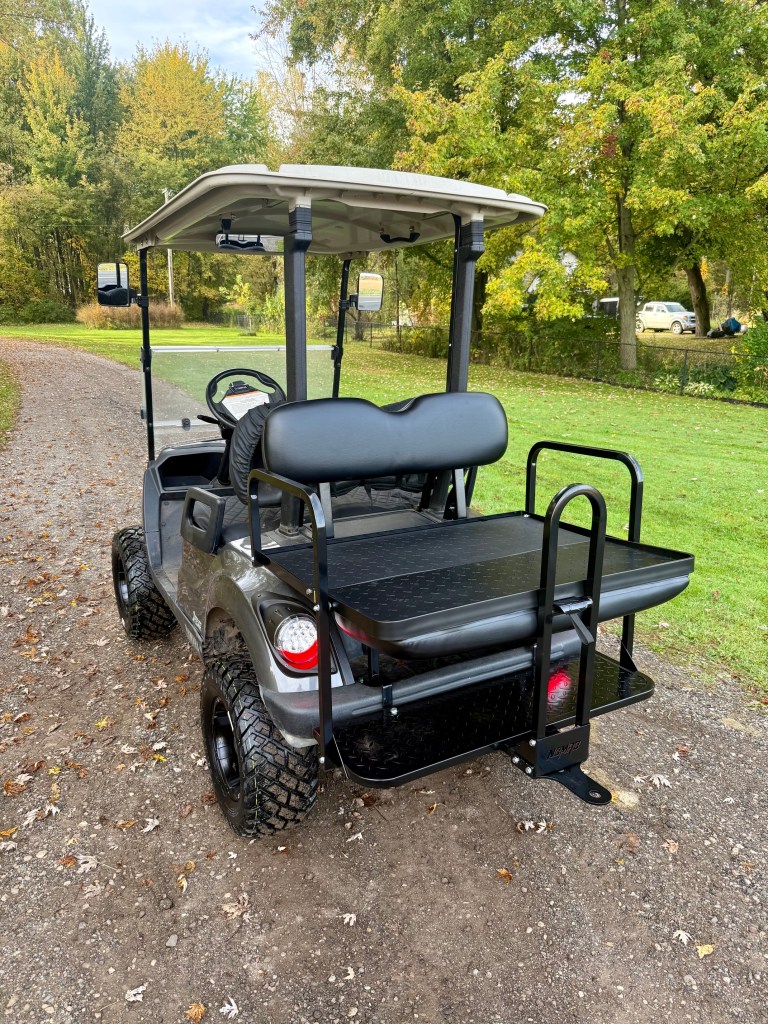 Lifted carbon 2021 Yamaha Drive2 EFI golf cart for sale in Byron, MI